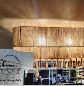Jute fibre Hanging lampshade - 2 Layer - 8 feet Length